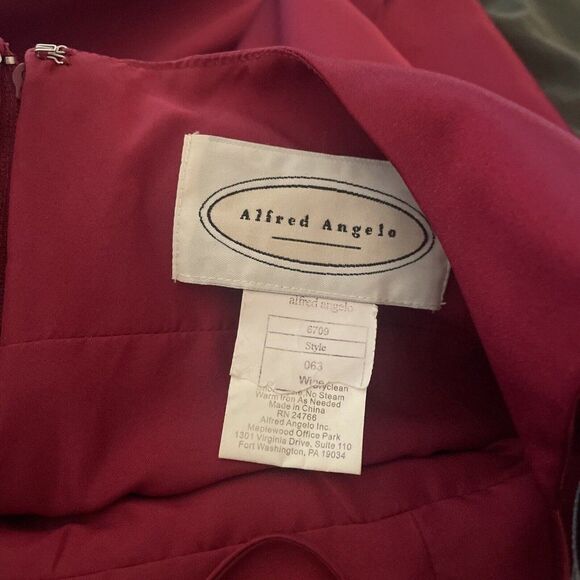 Vintage Maroon spagetti strap satin Formal Bridal long ball gown size 6 - Picture 10 of 10